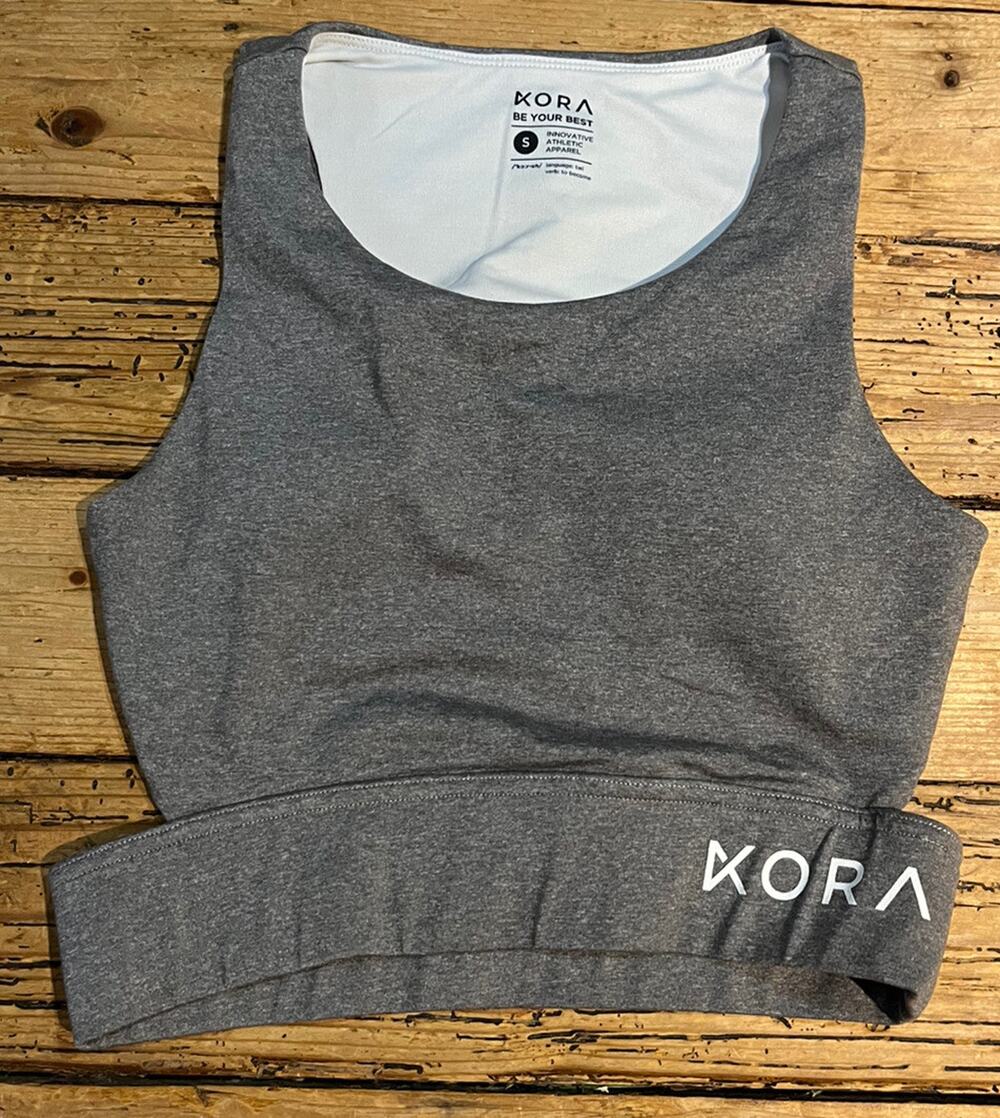 Kora Womens Size S Grey Seemless Activewear Sports Bra Back Cut Out NWOT